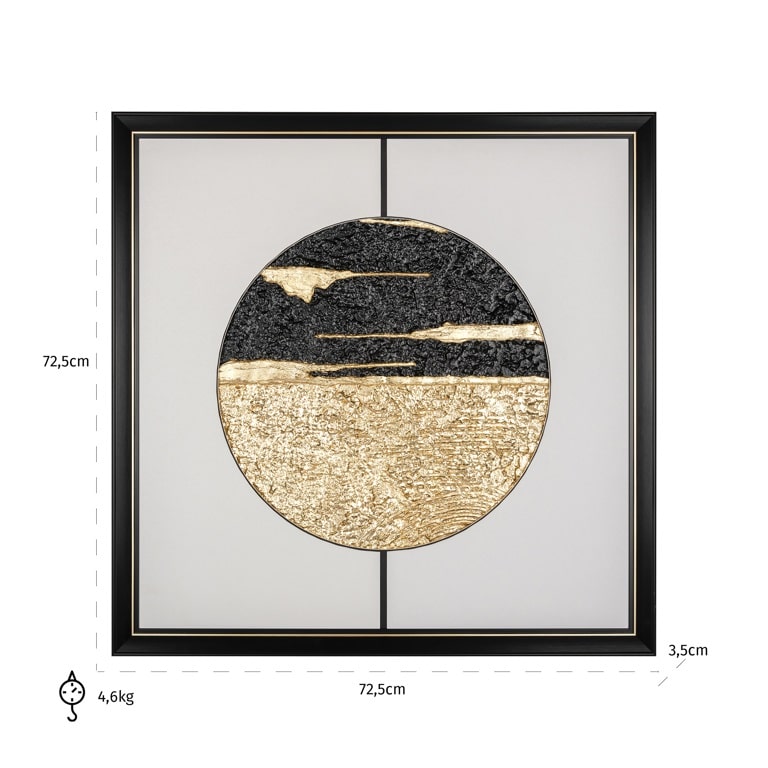 Richmond Interiors Wall Art Moon Zwart Goud