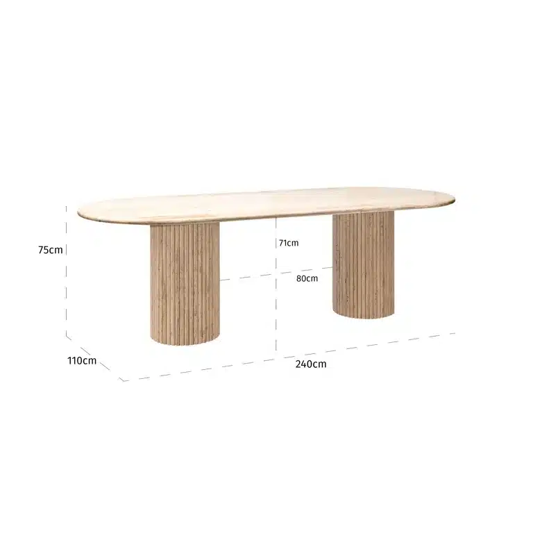 Richmond Interiors Eettafel La Cantera 240 Cm Ovaal Travertin