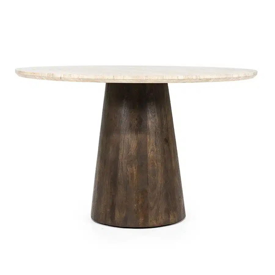 Eleonora eettafel Aikin 130x130x76 cm travertin