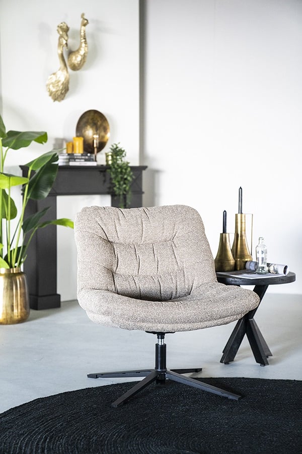 Eleonora fauteuil Danicia draaibaar beige