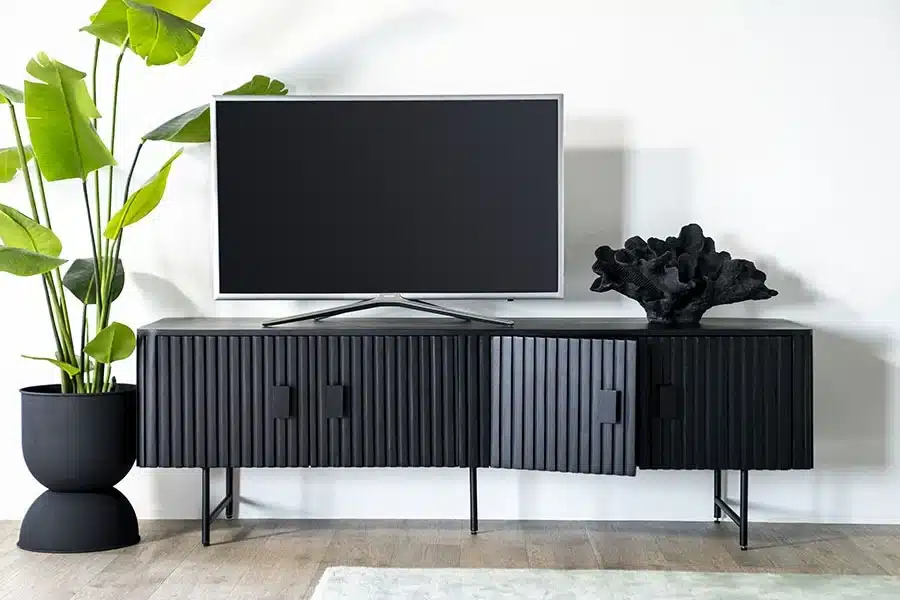 Eleonora tv meubel Remi 170x54x56 cm mangohout zwart