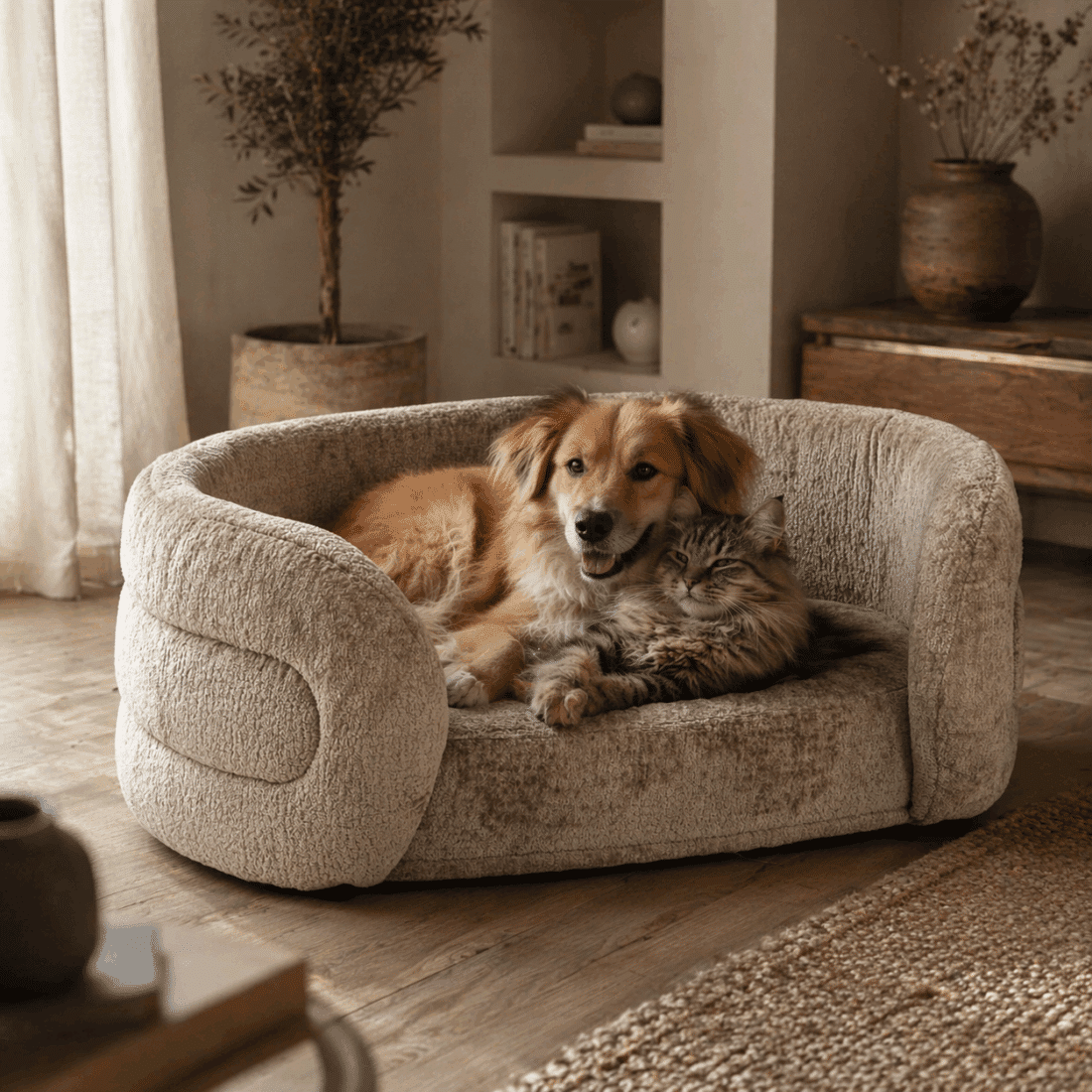 Richmond Interiors Huisdierenbed Bingo Taupe Chenille Richmond Interiors Huisdierenbed Bingo Taupe Chenille