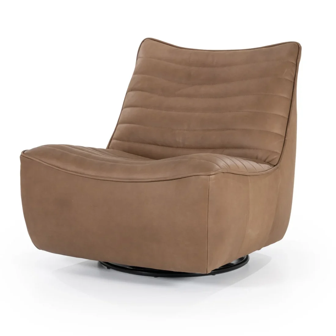 Voorkant Eleonora fauteuil Matthew draaibaar bruin