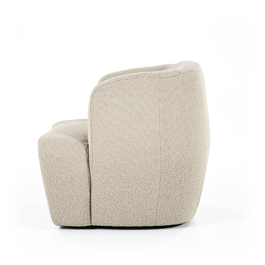 Zijkant Eleonora fauteuil Charlotte taupe