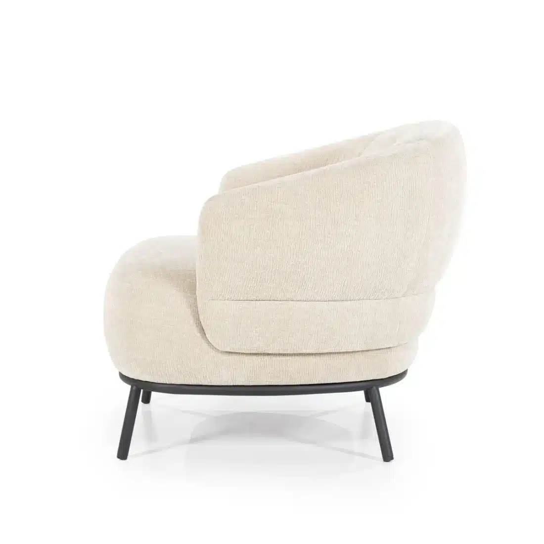 Zijkant Eleonora fauteuil David taupe