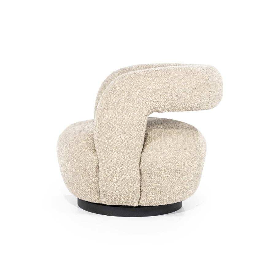 Zijkant Eleonora fauteuil Sharon sand