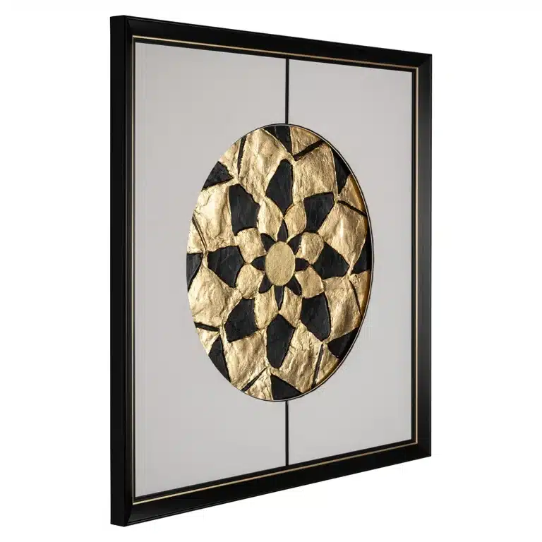 Zijkant Richmond Interiors Wall art sun zwart goud