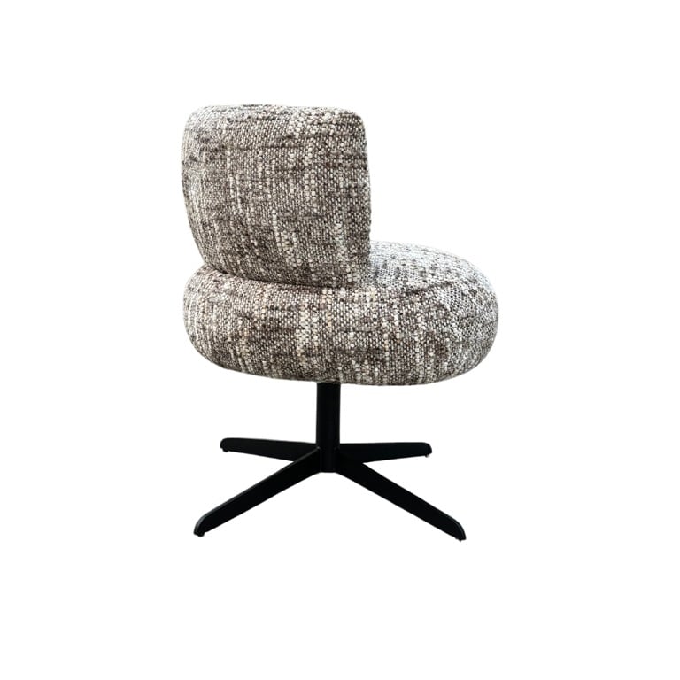 Zijkant Richmond Interiors draaifauteuil Alexis bruin