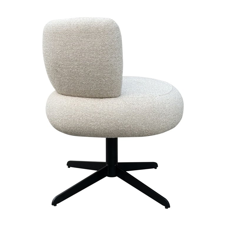 Zijkant Richmond Interiors draaifauteuil Alexis wit