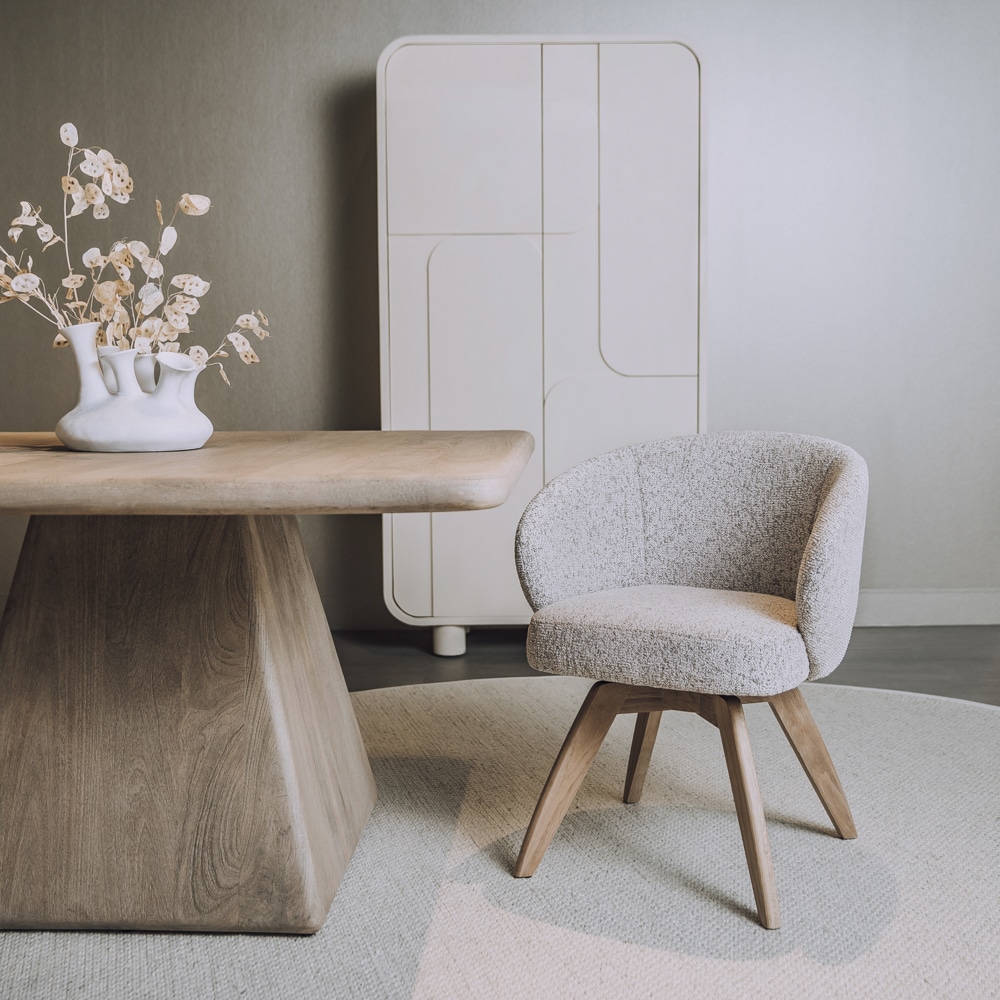 Tower Living eetkamerstoel Brescia draaibaar met arm beige