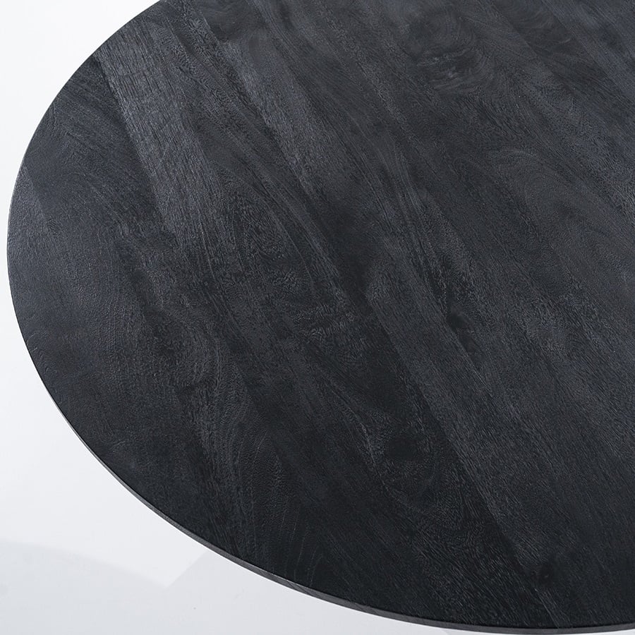 Eleonora Eettafel Aron 130 Cm Rond Mangohout Zwart