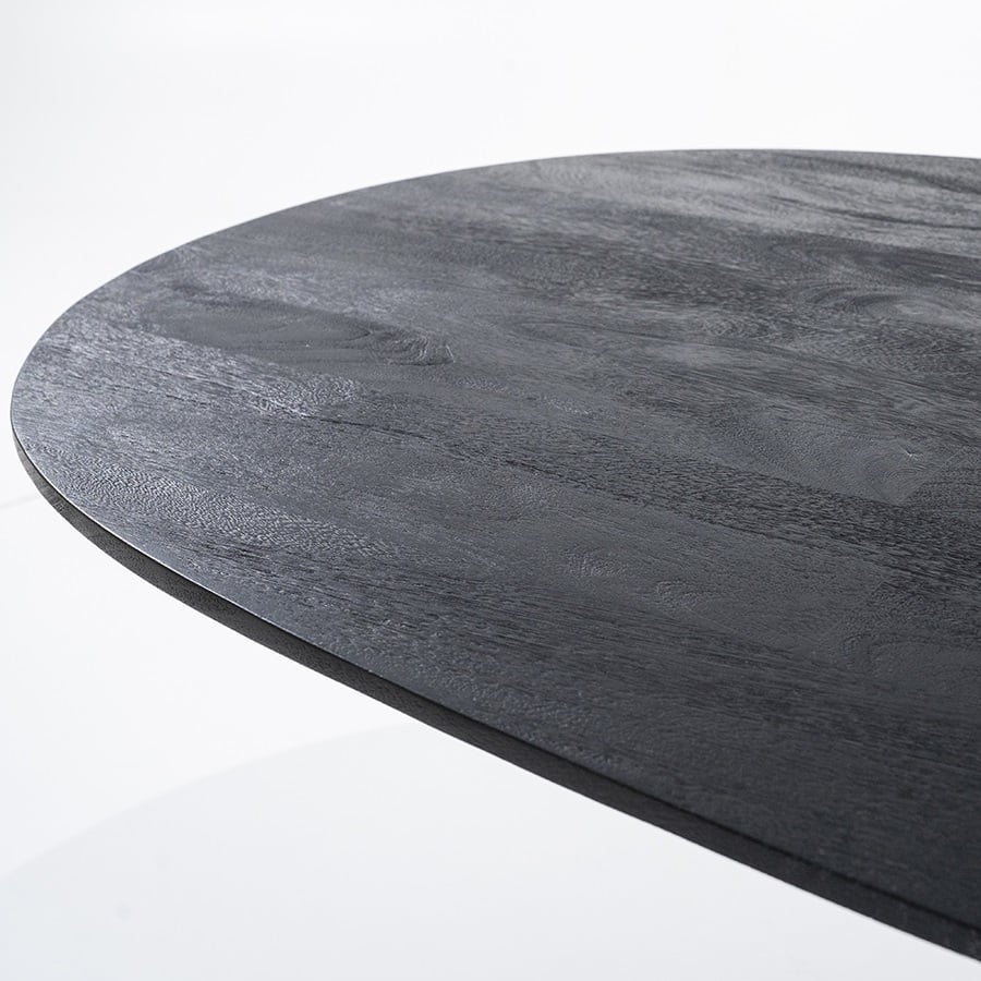 Eleonora Eettafel Aron 200x110x76 Cm Ovaal Mangohout Zwart