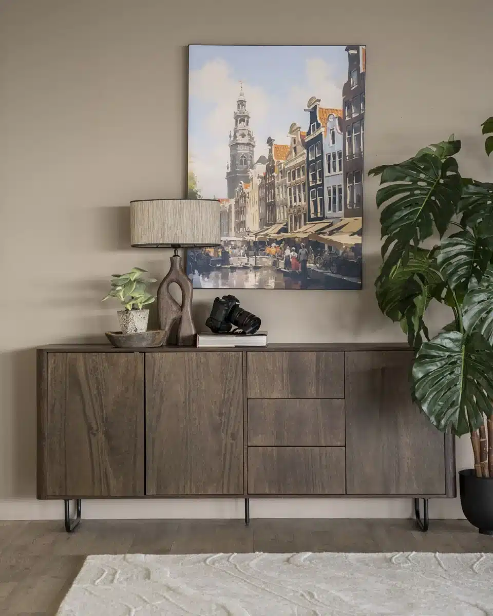 Eleonora dressoir James 180x49x80 cm mangohout bruin