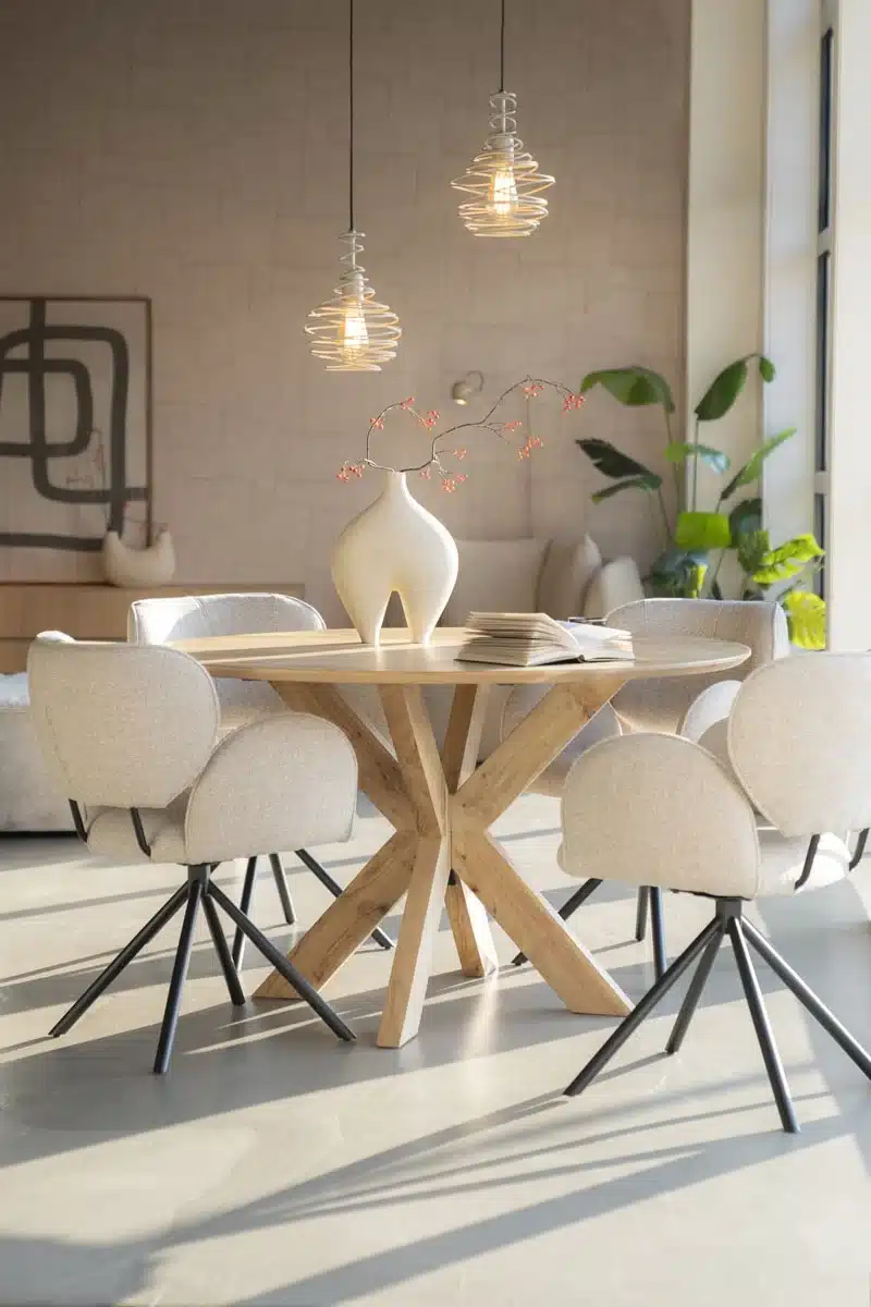 Eleonora eettafel Nikki 130 cm rond acacia naturel