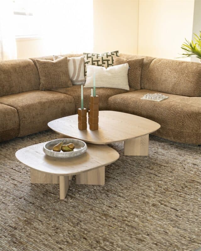 Eleonora salontafel Stef klein 80x80x27 cm naturel eiken