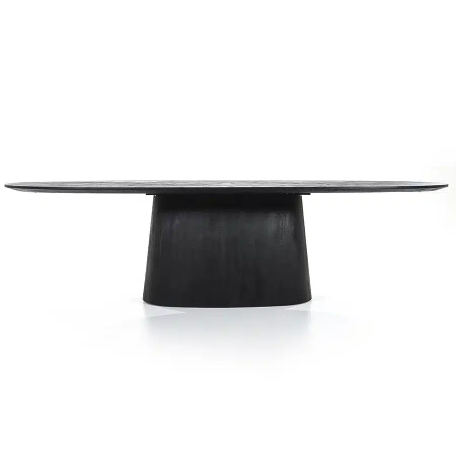 Eleonora eettafel Aron ovaal mangohout zwart