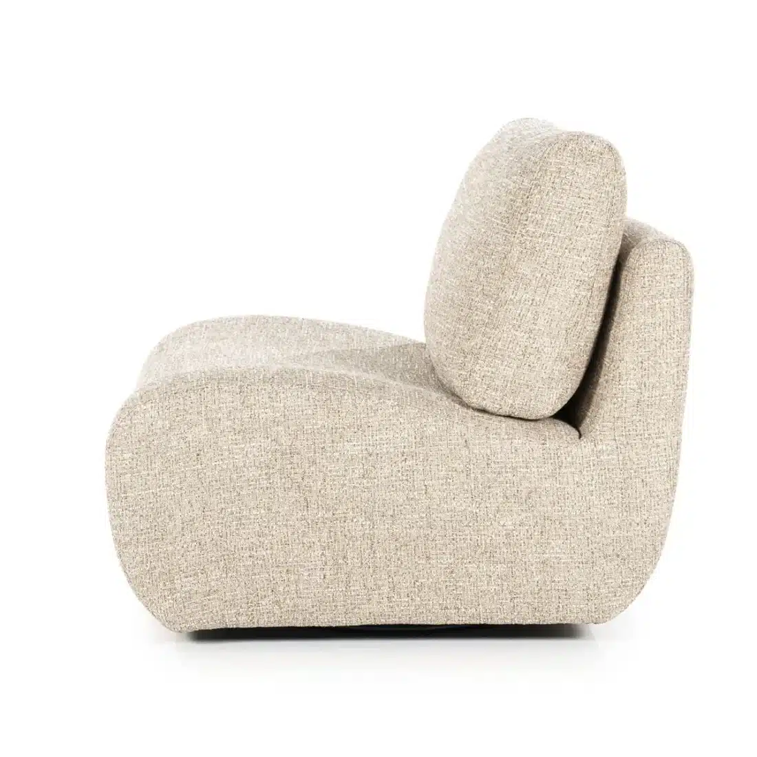 Zijkant Eleonora fauteuil Lucia taupe
