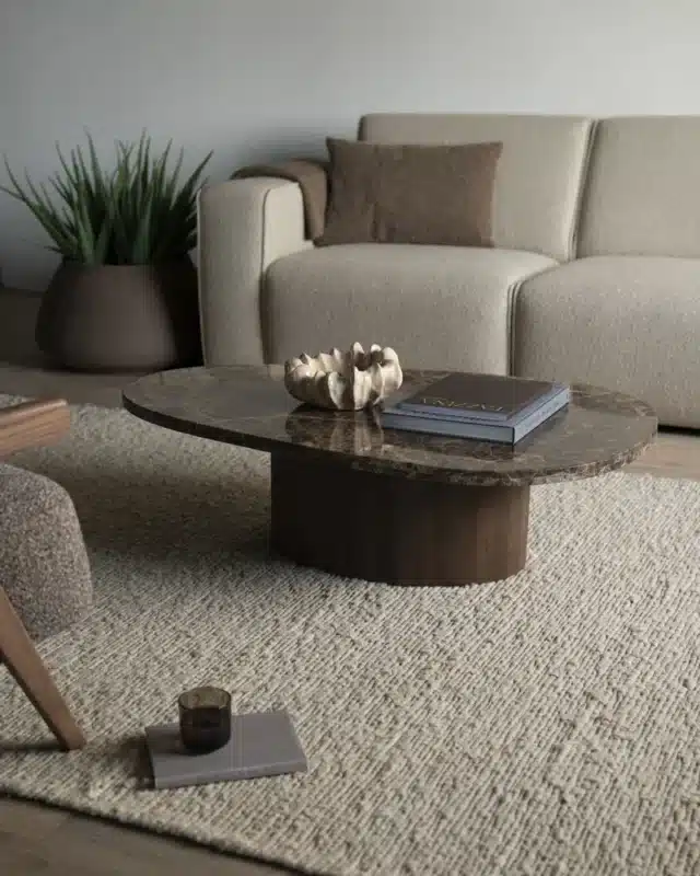 sfeerfoto Eleonora salontafel Bradley 120x75x32 cm marmer