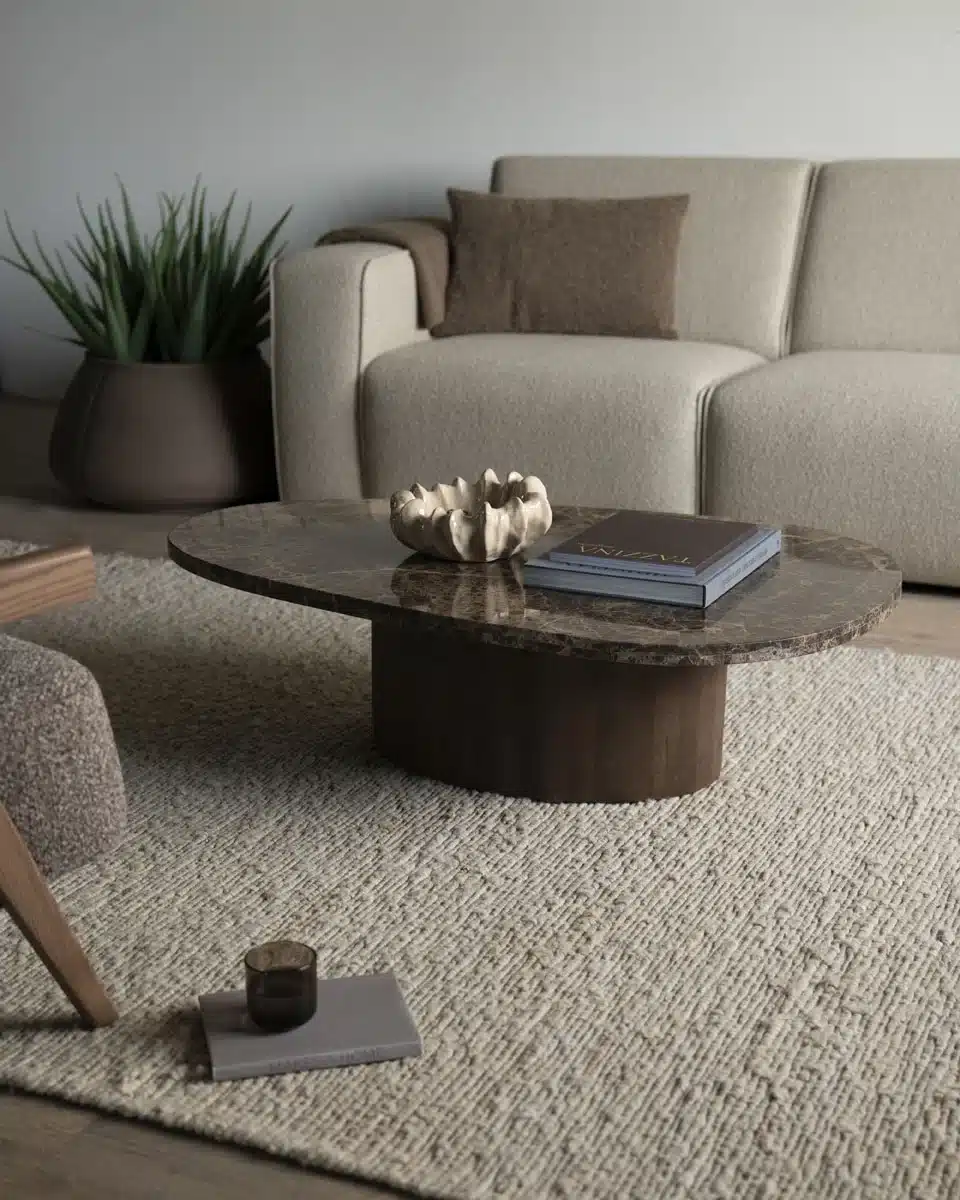 sfeerfoto Eleonora salontafel Bradley 120x75x32 cm marmer