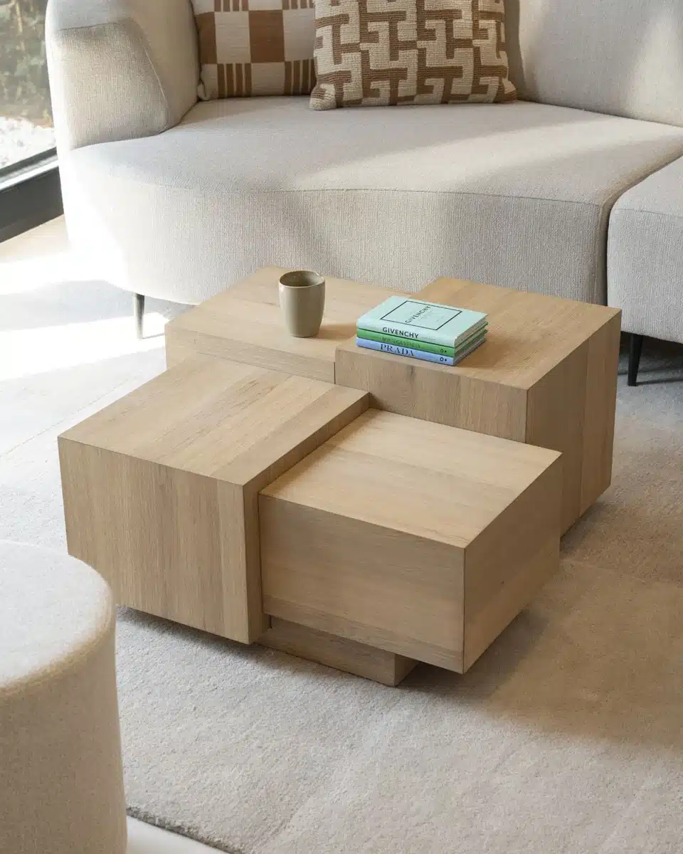 sfeerfoto Eleonora salontafel Quinten 80x80x40 cm eiken naturel