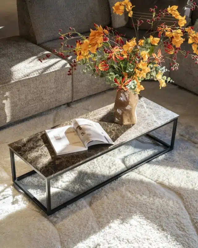 sfeerfoto Eleonora salontafel Rico 120x45x32 cm marmer
