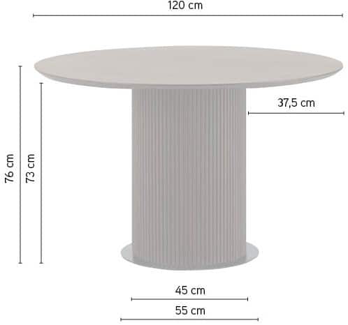 Maten Eetkamertafel Ø120, Mango Dark Walnut - Congo Table Collection
