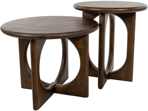 NijwieMySons Bijzettafel Ø50, H55, Mango Brown Walnut - Zodiac Collection
