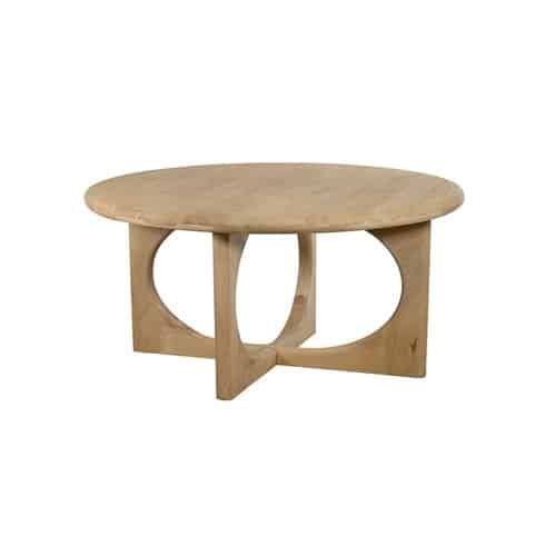NijwieMySons Salontafel Ø80, H40, Acacia Groovy Natural - Zodiac Collection