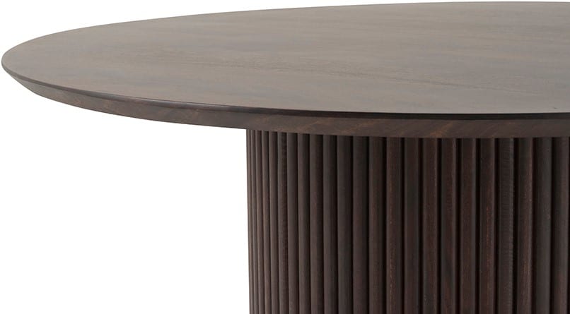 detailfoto Eetkamertafel Ø120, Mango Dark Walnut - Congo Table Collection