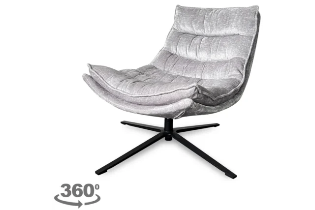 SHOWMODEL Tower Living fauteuil Venice lichtgrijs draaibaar