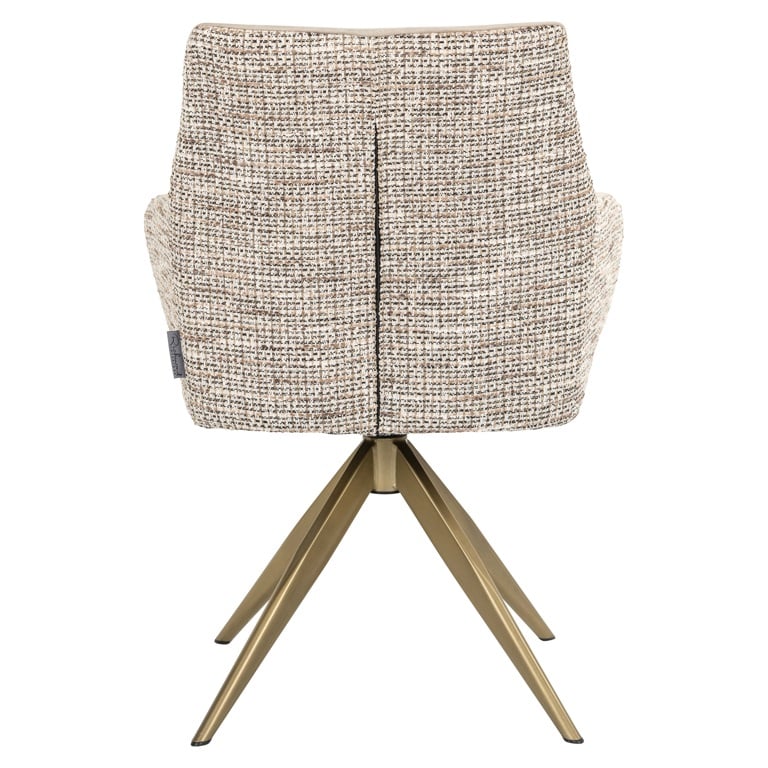 Achterkant Richmond interiors eetkamerstoel Lisonne draaibaar met arm be trendy nature Khaki velvet