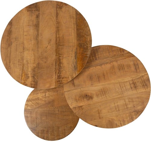 Blad München salontafel rond, set van 3, Smooth Natural - Must Have Collection