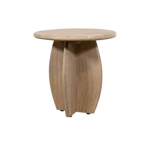 NijwieMySons Bijzettafel Ø50, H50, Acacia Weathered Wood - Durban Table Collection