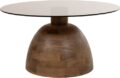 NijwieMySons Christian salontafel Ø78, H42, Mango Matt Walnut, Smoke glass - Couture Collection