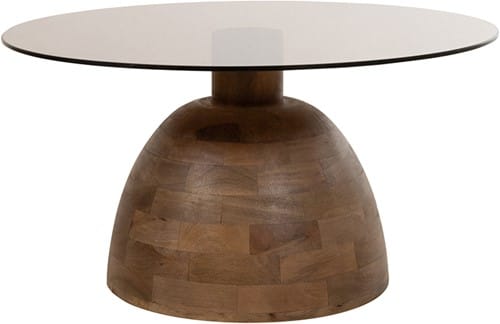 NijwieMySons Christian salontafel Ø78, H42, Mango Matt Walnut, Smoke glass - Couture Collection