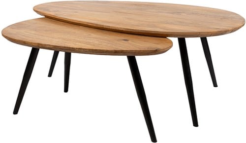 NijwieMySons Kassel salontafel organisch, set van 2, Smooth Natural (25mm) - Must Have Collection