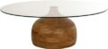 NijwieMySons Stella salontafel Ø100, H35, Smooth Natural, Clear glass - Couture Collection