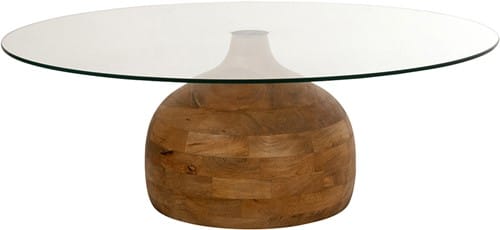 NijwieMySons Stella salontafel Ø100, H35, Smooth Natural, Clear glass - Couture Collection