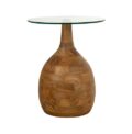 NijwieMySons Stella salontafel Ø40, H50, Smooth Natural, Clear glass - Couture Collection