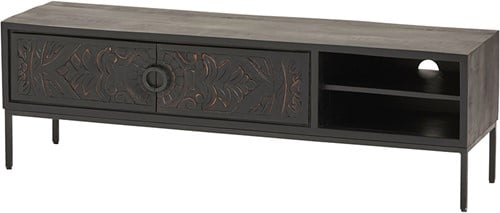 NijwieMySons TV dressoir 160 met 2 deuren en 2 open vakken rechts - Carving Collection