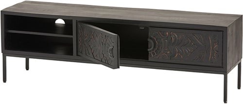 Open NijwieMySons TV dressoir 160 met 2 deuren en 2 open vakken - Carving Collection