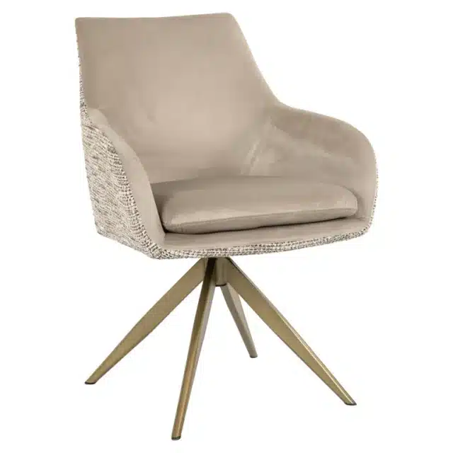 Richmond interiors eetkamerstoel Lisonne draaibaar met arm be trendy nature Khaki velvet