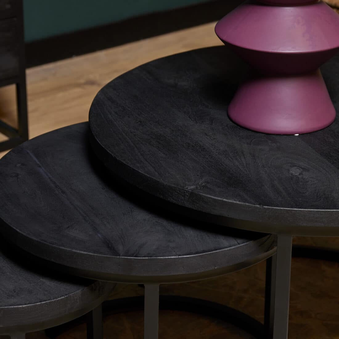 Starfurn Salontafel Triole All Black 70 Cm Set Van 3