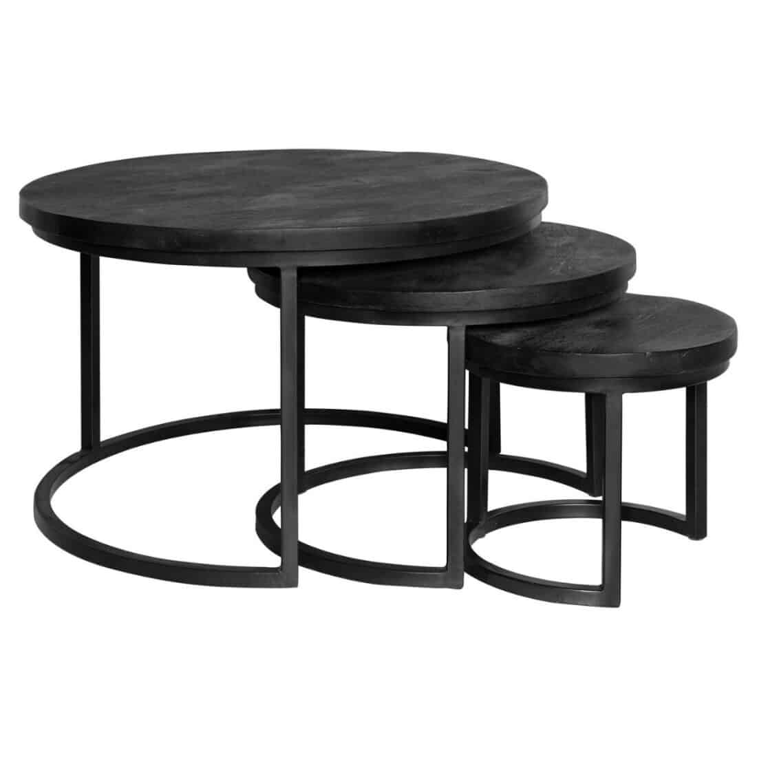 Starfurn Salontafel Triole All Black 70 Cm Set Van 3