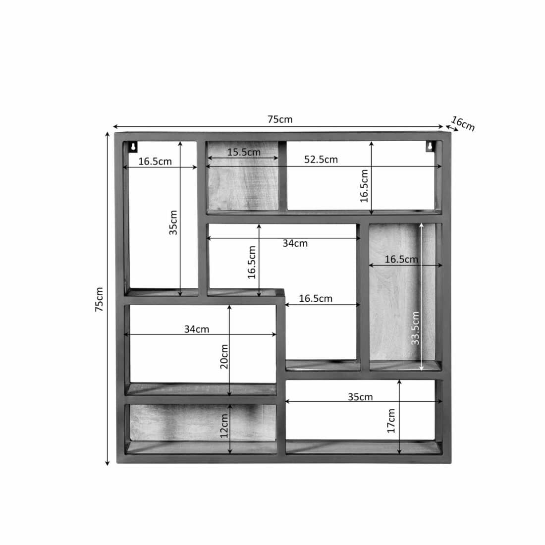 Starfurn Wandrek Denver 75 Cm Vierkant