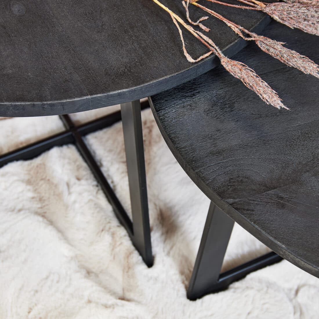Starfurn Salontafel Austin Black 70 Cm Set Van 2