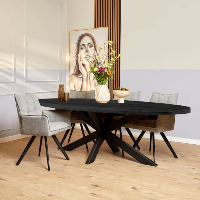 Starfurn Eettafel Denver Black 210 Cm Ovaal