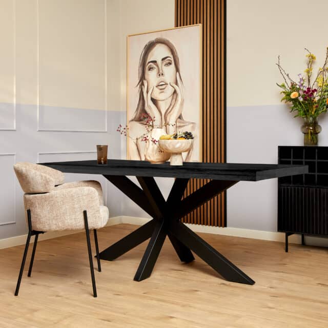 Starfurn Eettafel Denver Black 200 Cm Rechthoek