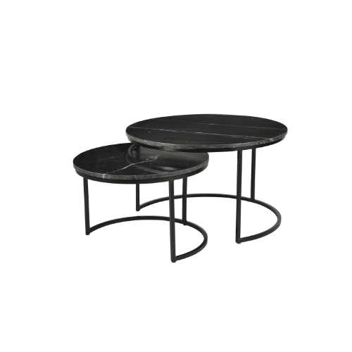 Starfurn Salontafel Nova Black Marble 70 Cm Set Van 2