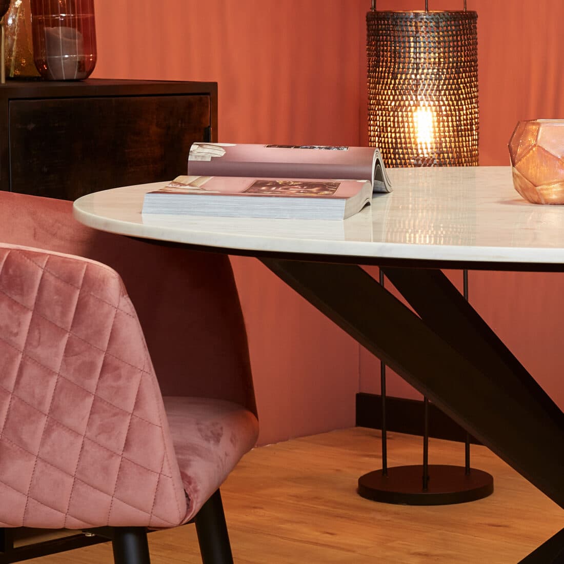 Starfurn Eettafel Lynn White Marble 130 Cm Rond
